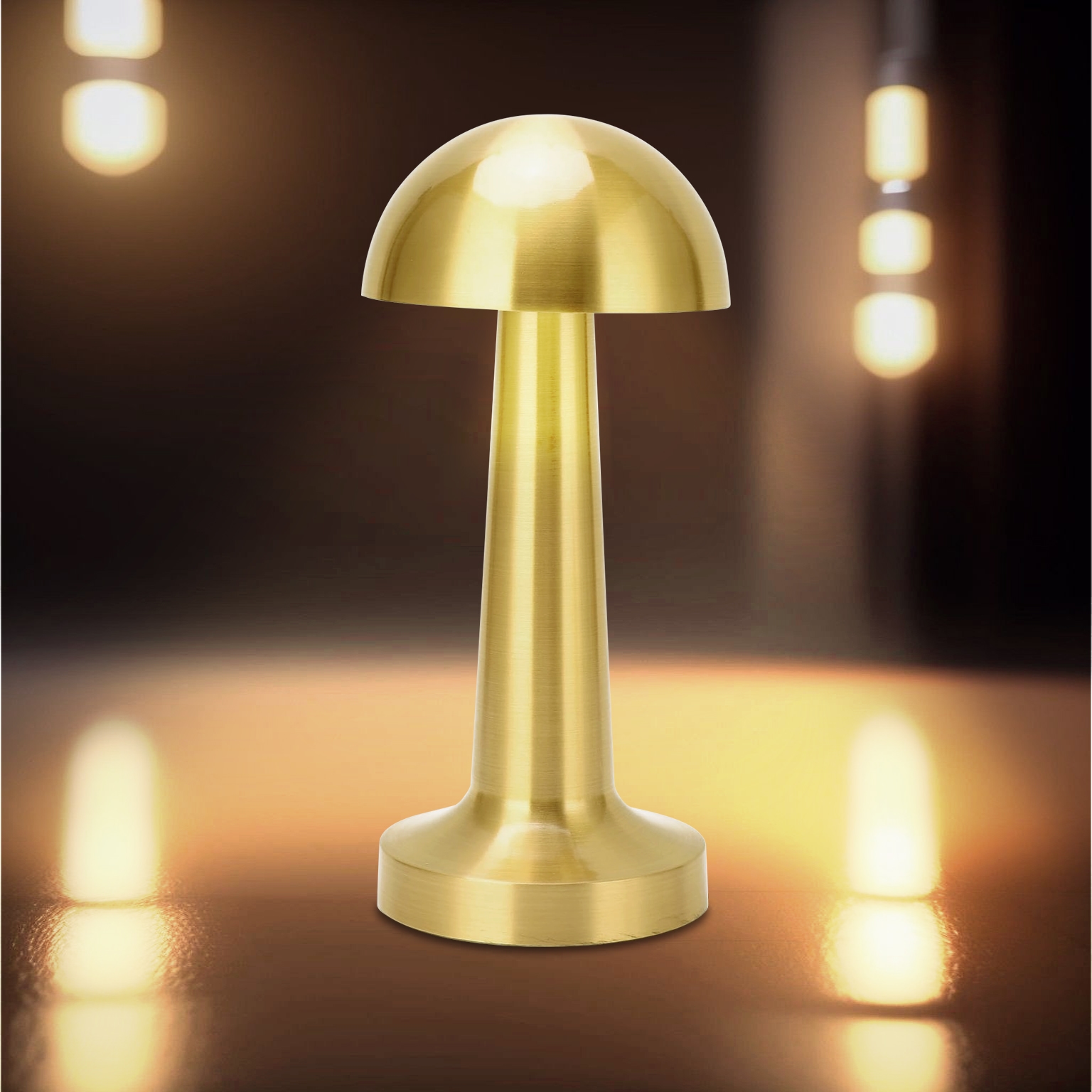 Domea Sensor Touch Table Lamp – USB Rechargeable, Dimmable LED Mushroom Lamp for Bedroom & Living Room Domea sensor touch table lamp touch control table lamp rechargeable table lamp with USB modern golden mushroom lamp luxury bedside lamp India LED touch lamp for bedroom cordless table lamp for dining portable USB table lamp dimmable touch bedside lamp hotel-style decorative lamp designer table lamps India best table lamp online India restaurant ambient lighting lamp brass finish mushroom lamp