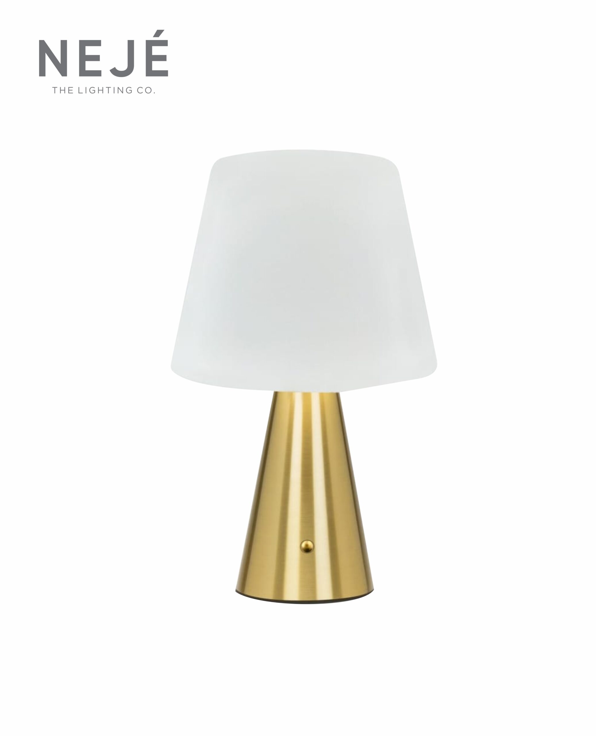Neje Lighting | Aria : Sculptural Minimalism for Modern Luxury Interiors Close-up of Aria gold touch sensor lamp showing the high-fidelity pleated fabric shade and flicker-free warm white LED glow.