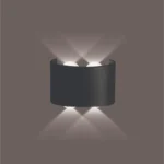 4 Way Curve Wall Light: Modern black 4-directional LED exterior lamp with IP65 waterproofing for luxury elevation lighting in India.