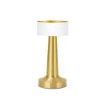 Helios Touch Lighting Lamp: Modern gold cordless table lamp with smart touch dimming and wellness-focused LED warm glow for luxury Indian bedrooms.