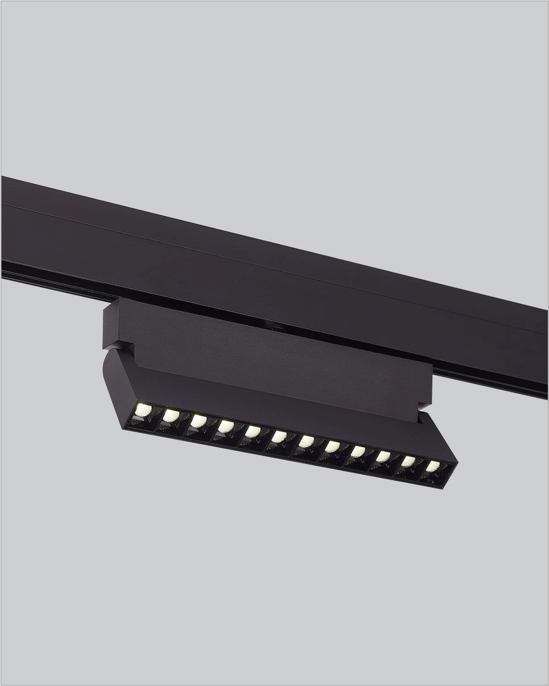 NJ-MTRKL-03 Foldable Magnetic Track Spot: Modern black adjustable 90-degree folding LED grille light for architectural task lighting in India.