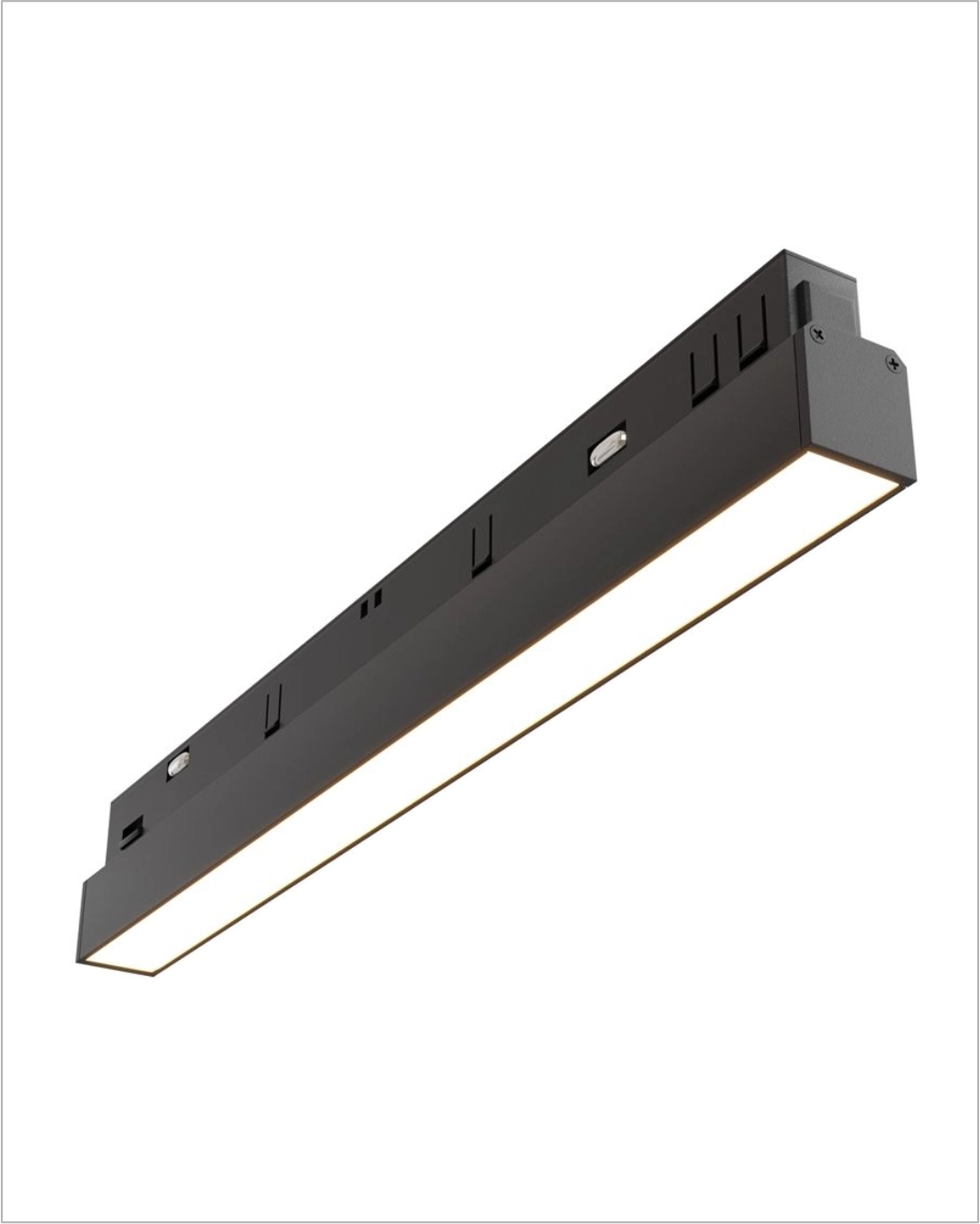 Linear LED Track Profile: Modern black magnetic track diffuser for seamless ambient lighting in luxury Indian home interiors.