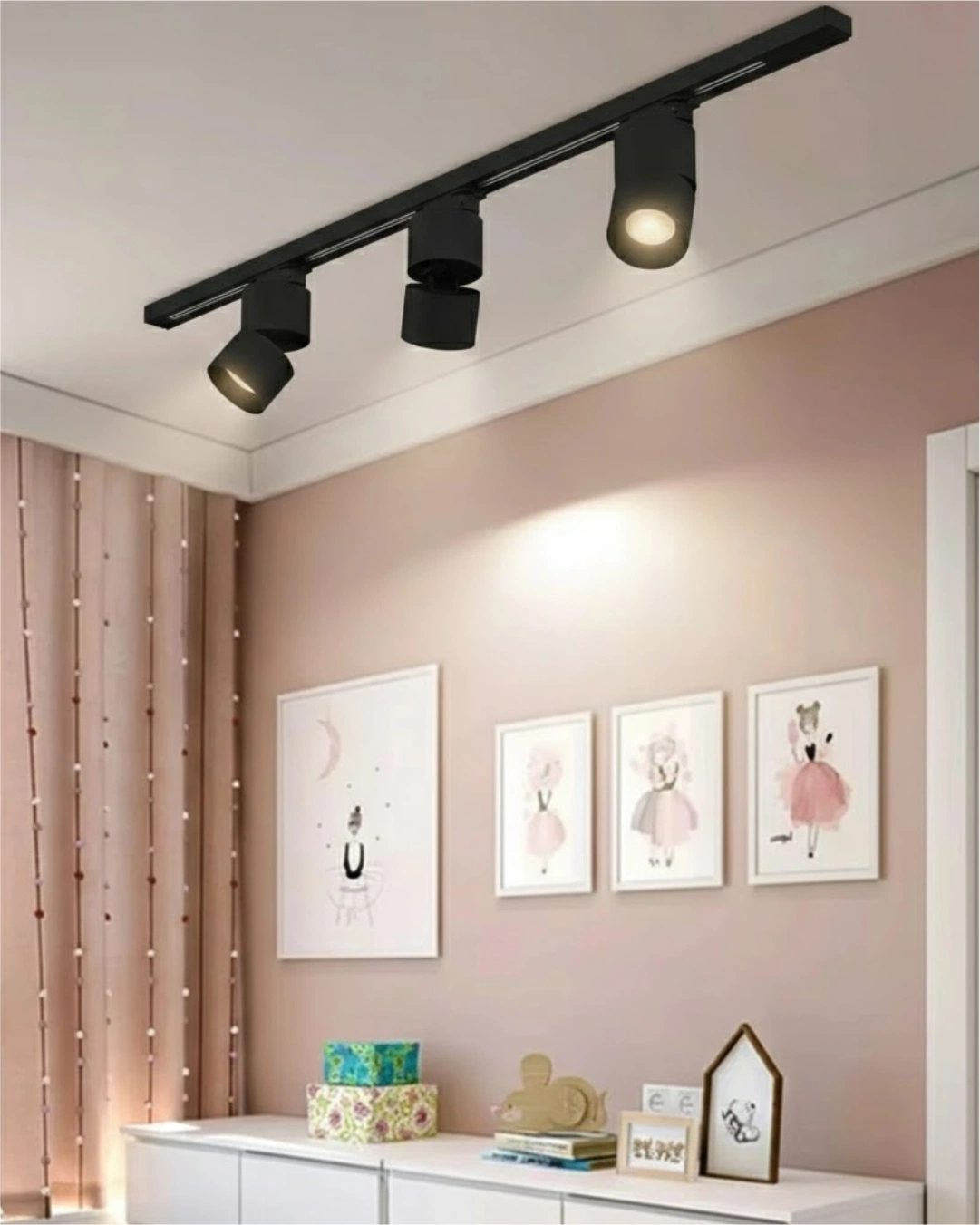 Professional matte black LED track light spotlight by NEJÉ Lighting - High-end architectural accent lighting for luxury Indian homes, galleries, and retail showrooms. Premium alternative to Philips and White Teak track lighting.