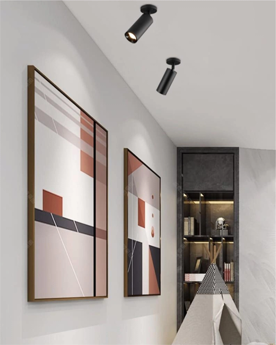 Professional matte black surface track light by NEJÉ Lighting - Modern architectural ceiling spotlight for luxury homes, galleries, and showrooms. High-end alternative to Philips and Havells surface-mounted track lighting.