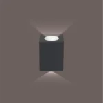 Premium Two Way Cube Wall Light: Modern black architectural exterior LED fixture with IP65 waterproof rating for Indian home facades.