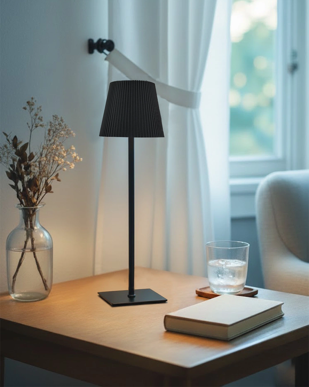 Velora-Touch-Sensor-Lamp-Minimalist-Cordless-2026 Velora Touch Sensor Lamp: Premium minimalist cordless table lamp in black and white variations for luxury Indian home decor.